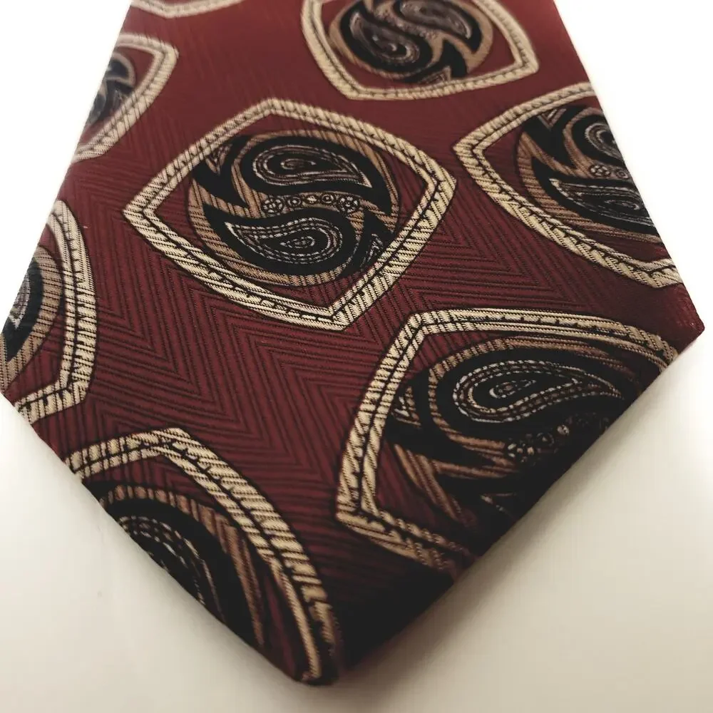 Giovanni Sciarpa Burgundy Tie, Adjustable Suspenders, & Handkerchief Set #14R